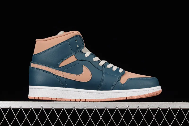 All categories Air Jordan Jordan series basketball shoes Air Jordan 1 Mid G version pure original Air Jordan AJ1 Mid "Blue Mint" AJ1 Joe 1 blue orange mid-top basketball shoes BQ6472-308